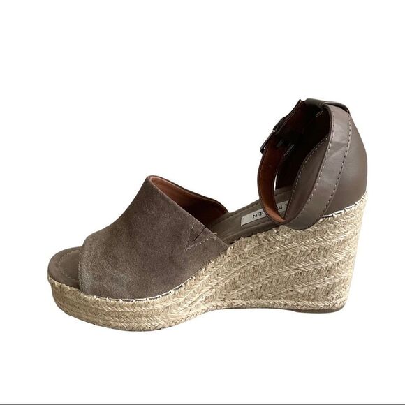 Steve MADDEN Suede Jaylen Wedge Espadrilles Summer Sandals Tan 10 - Picture 5 of 14